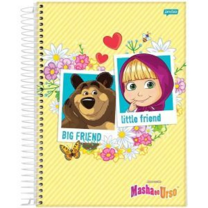 CADERNO ESPIRAL UNIV CD 1X1 80FLS MASHA E O URSO
