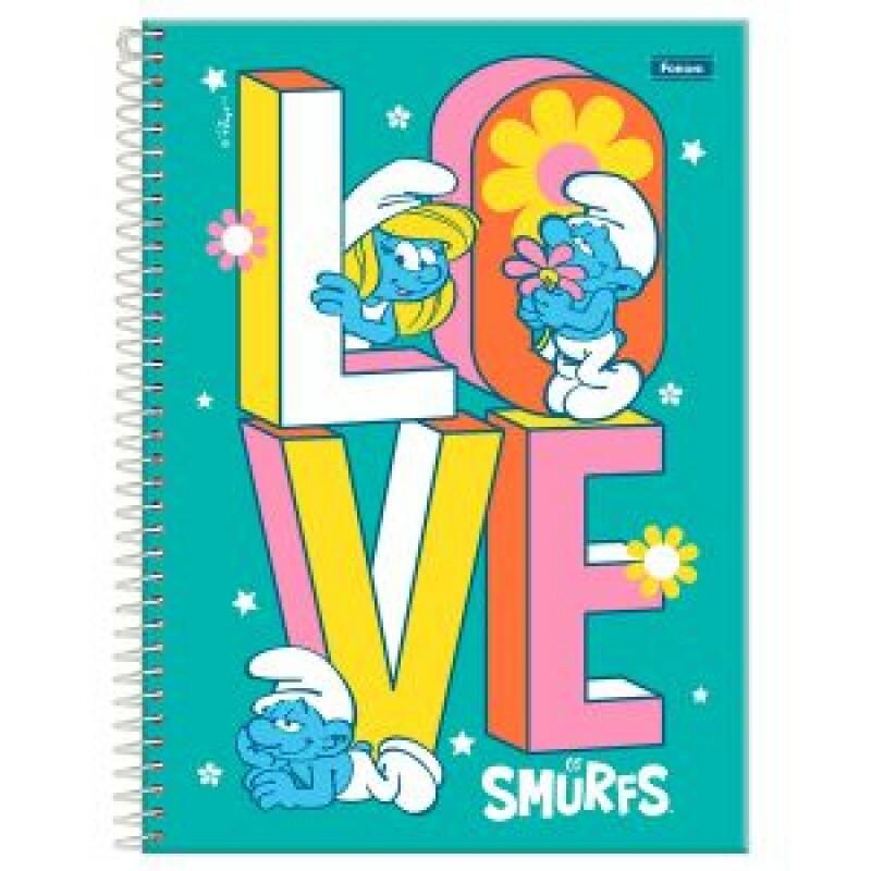 CADERNO UNIV.CD.160F.10M. SMURFS FSC