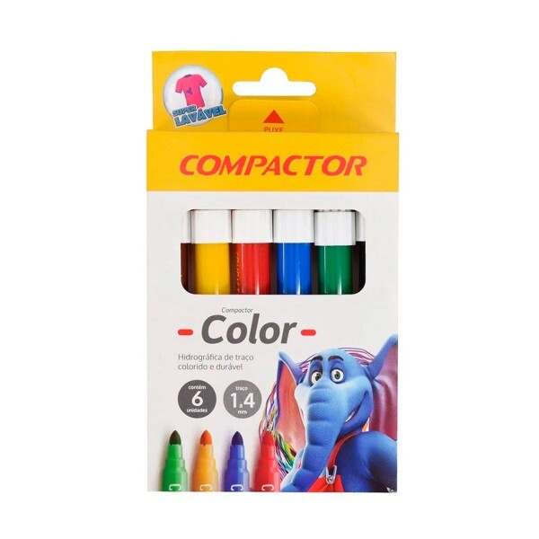 PINCEL ATOMICO COMPACTOR GROSSO C/ 6 CORES PINCEL ATOMICO COMPACTOR GROSSO C/ 6 CORES