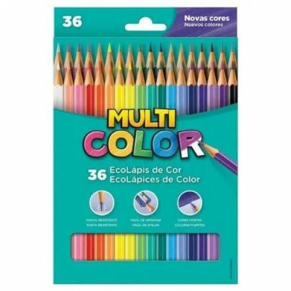 LAPIS DE COR ECOLAPIS MULTICOLOR 36 CORES LAPIS DE COR ECOLAPIS MULTICOLOR 36 CORES